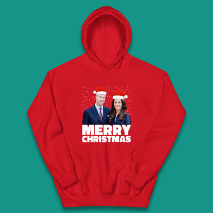 Prince William & Kate Merry Christmas Kids Hoodie