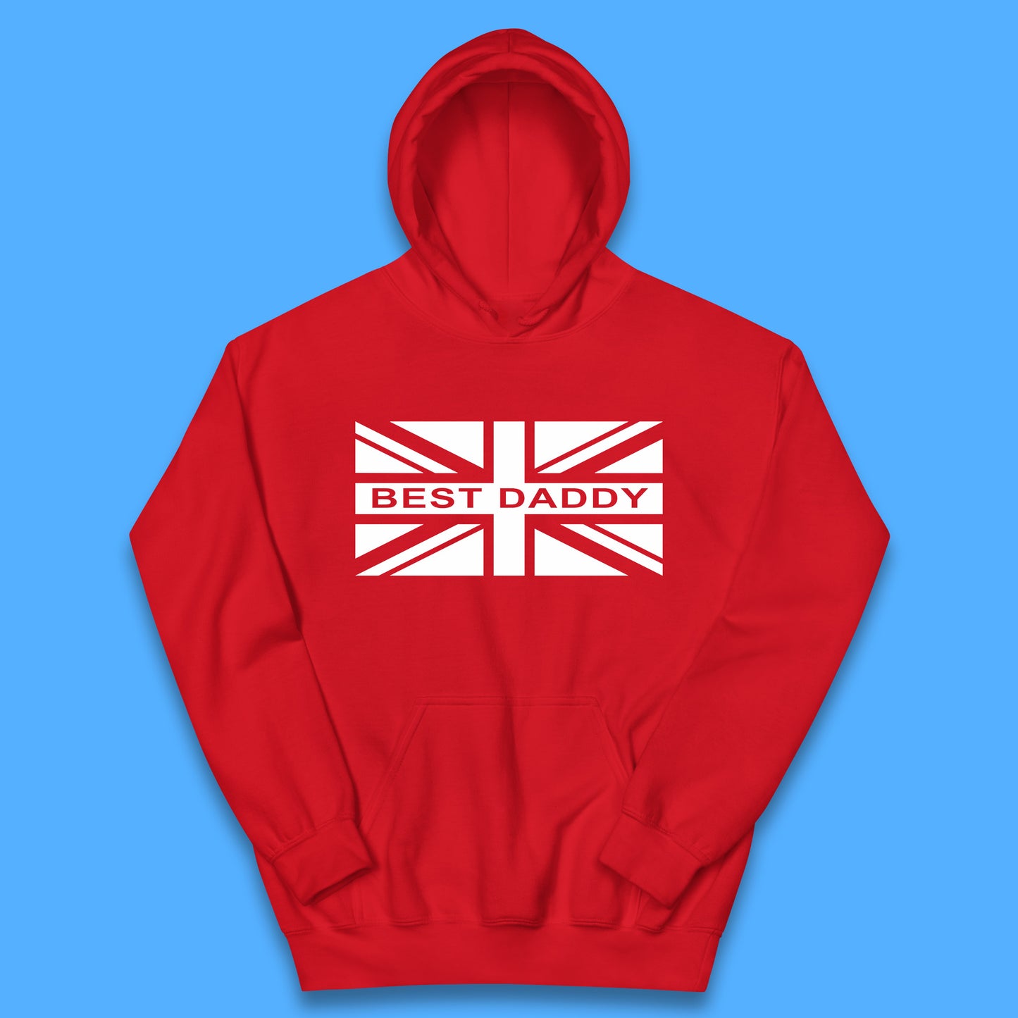Best Daddy Vintage Union Jack Great Britain United Kingdom England Flag Patriotic Dad Father's Day Kids Hoodie