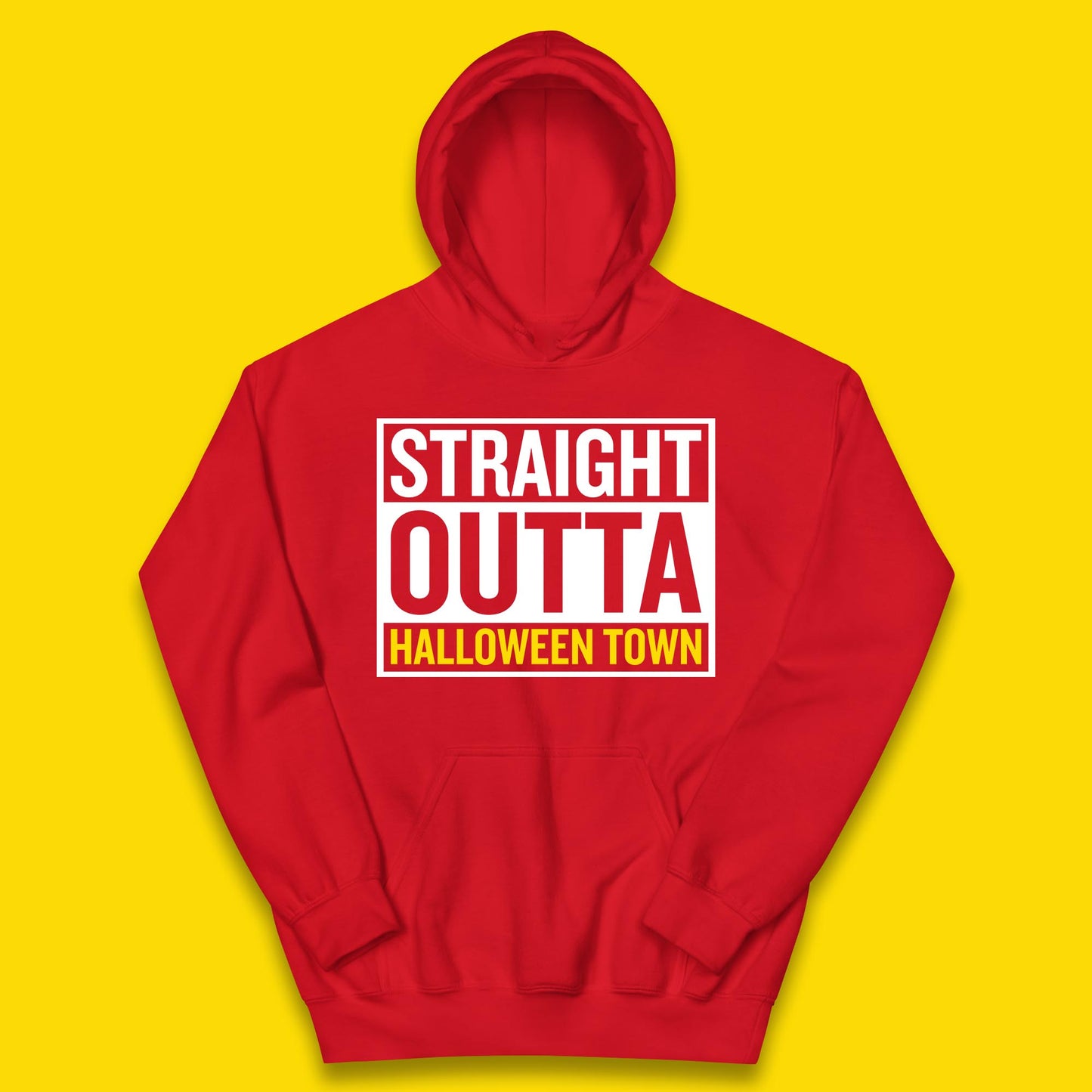 Straight Outta Halloween Town Horror Scary Spooky Season Kids Hoodie