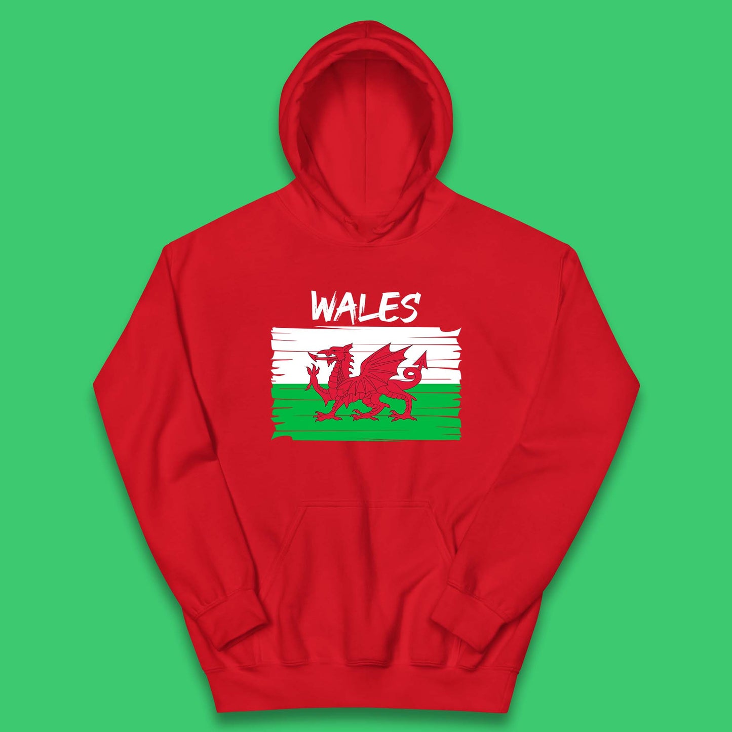 Welsh Dragon Flag Of Wales Saint Welsh Sant Dewi St. David's Day Dragon Flag Kids Hoodie