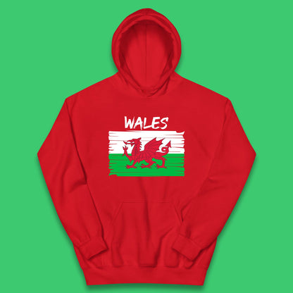 Welsh Dragon Flag Of Wales Saint Welsh Sant Dewi St. David's Day Dragon Flag Kids Hoodie