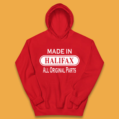 Made In Halifax All Original Parts Vintage Retro Birthday Town in  West Yorkshire, England Gift Kids Hoodie