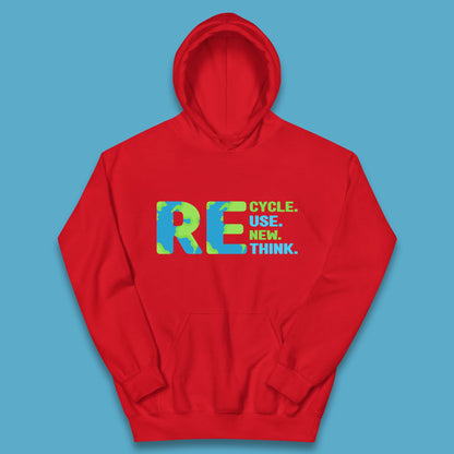 Recycle Reuse Renew Rethink Earth Day Environmental Activism Kids Hoodie