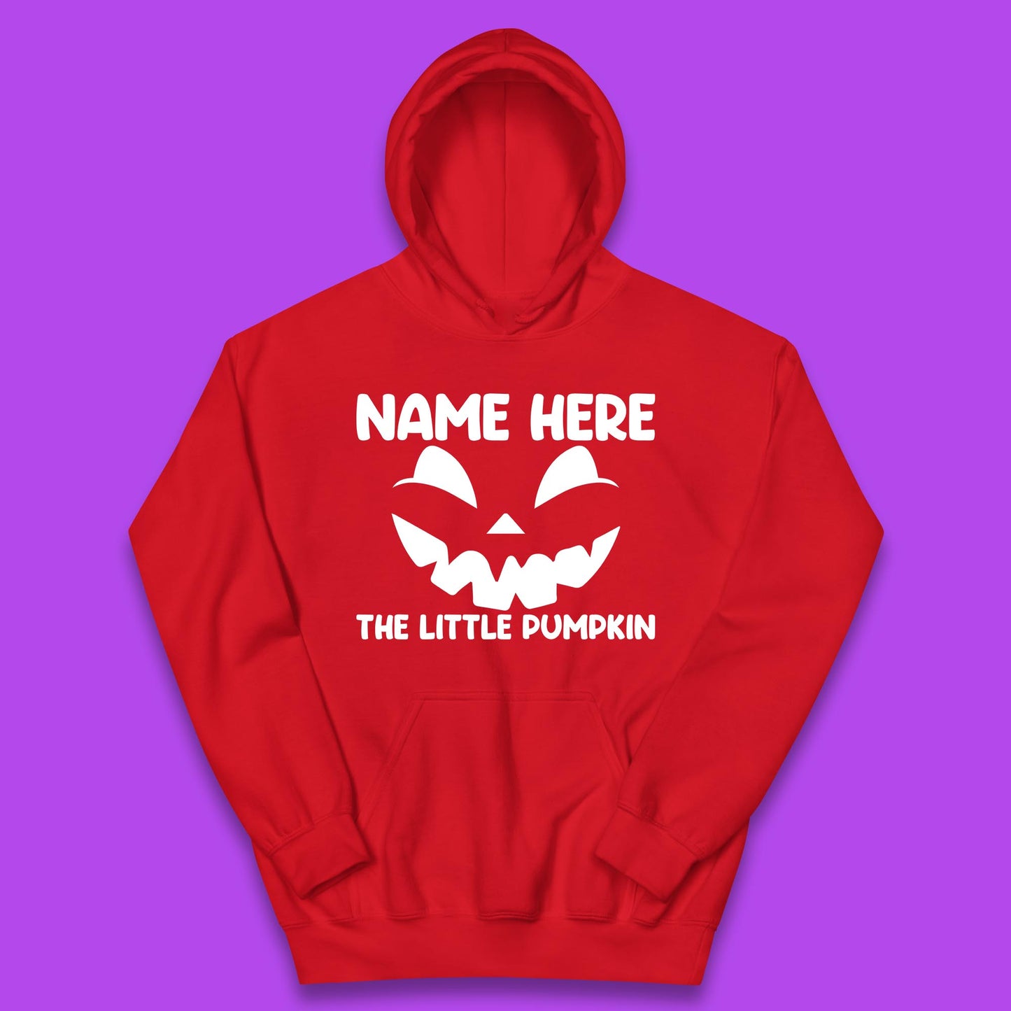Personalised Your Name Here The Little Pumpkin Jack O Lantern Scary Spooky Face Kids Hoodie