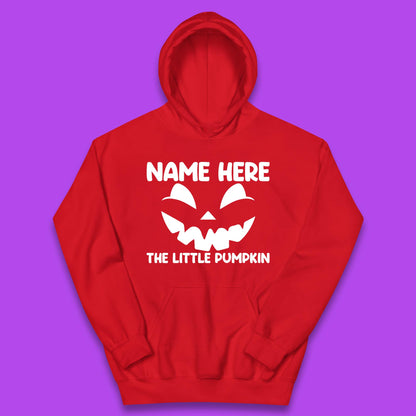 Personalised Your Name Here The Little Pumpkin Jack O Lantern Scary Spooky Face Kids Hoodie