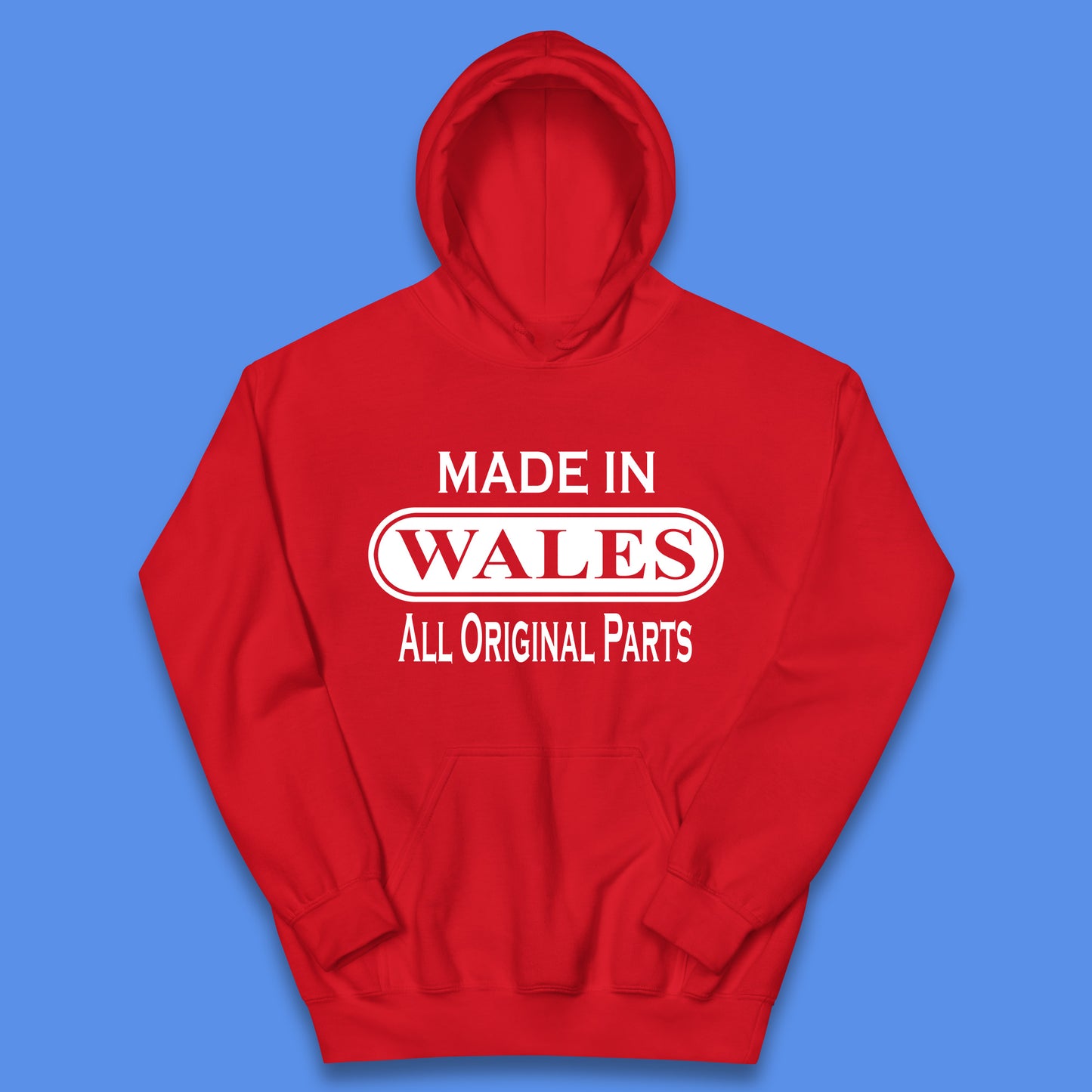 Made In Wales All Original Parts Vintage Retro Birthday Country In United Kingdom UK Constituent Country Gift Kids Hoodie