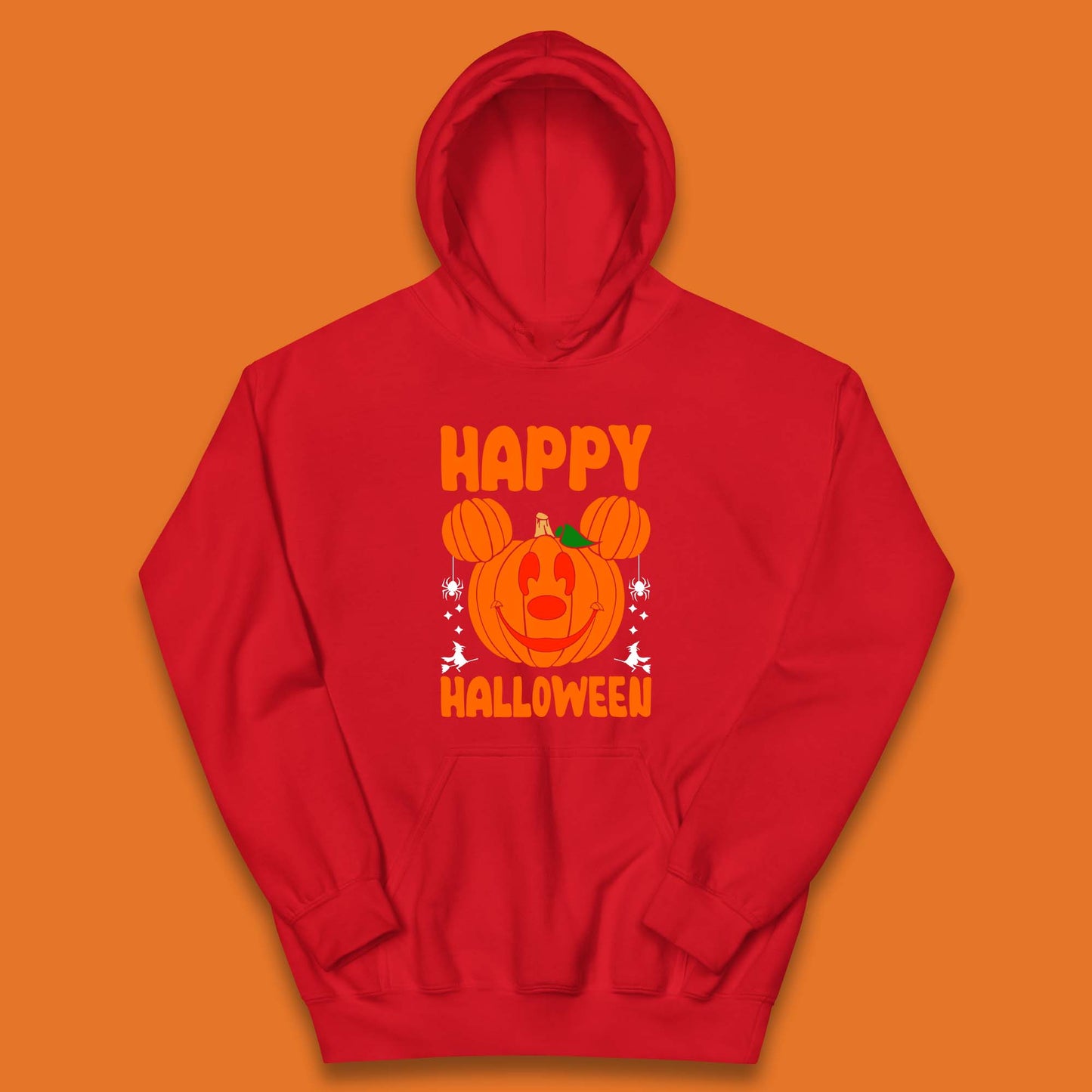 Happy Halloween Disney Mickey Mouse Jack-o-lantern Pumpkin Face Horror Scary Disney Trip Kids Hoodie