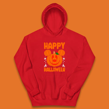 Happy Halloween Disney Mickey Mouse Jack-o-lantern Pumpkin Face Horror Scary Disney Trip Kids Hoodie