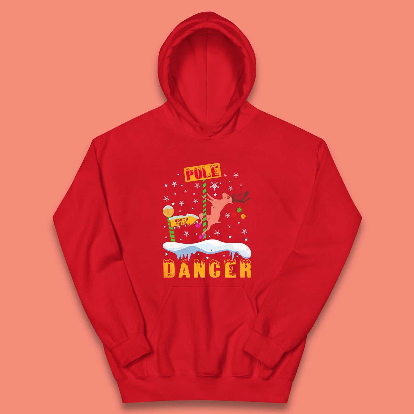 North Pole Dancer Christmas Kids Hoodie