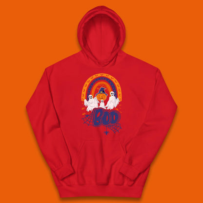Halloween Boo Ghosts With Witch Pumpkin Scary Spooky Season Kids Hoodie