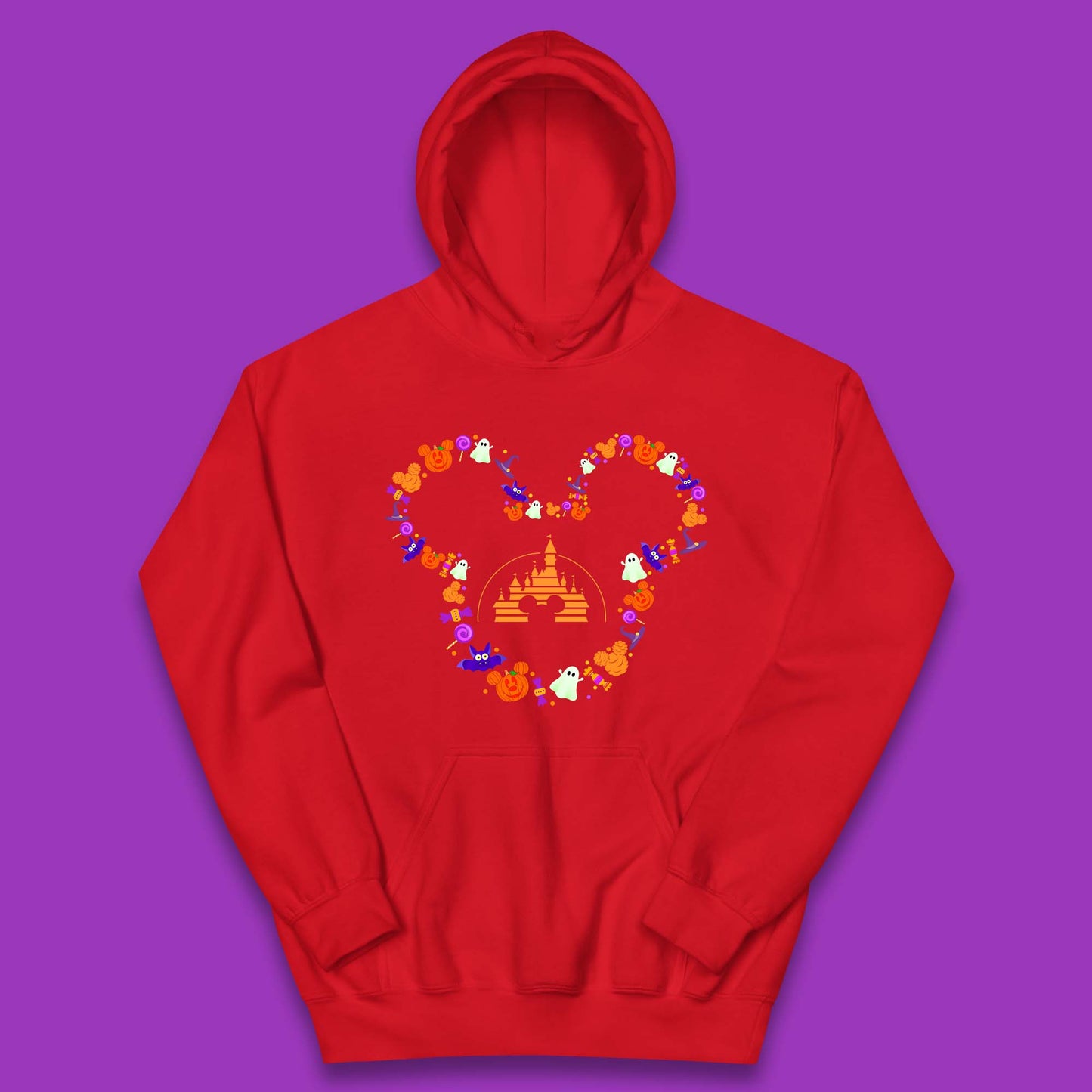 Disney Halloween Mickey Mouse Head Disney Castle Halloween Elements Horror Scary Kids Hoodie