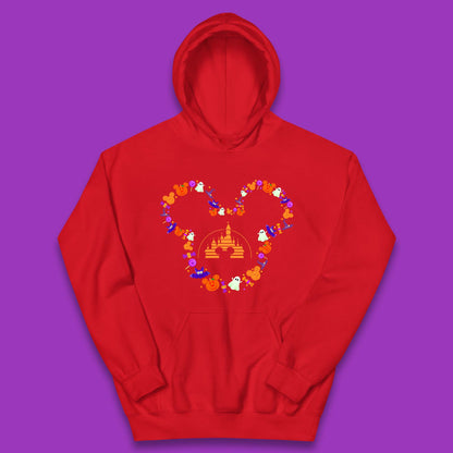 Disney Halloween Mickey Mouse Head Disney Castle Halloween Elements Horror Scary Kids Hoodie