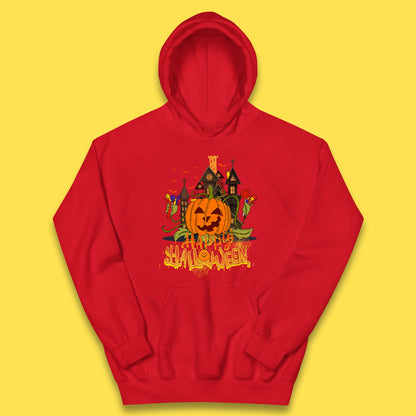 Happy Halloween Spooky Haunted House Halloween Pumpkin Horror Scary Jack-o-lantern Kids Hoodie