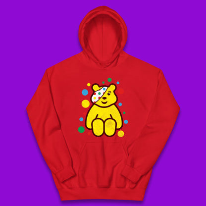Children In Need Sitting Spotty Pudsey Bear Charity Raising Spotty Day Kids Hoodie