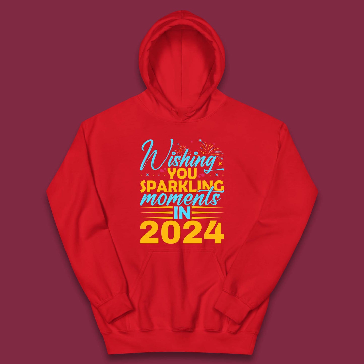 Wishing You Sparkling Moments in 2024 Kids Hoodie