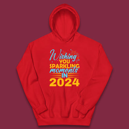 Wishing You Sparkling Moments in 2024 Kids Hoodie