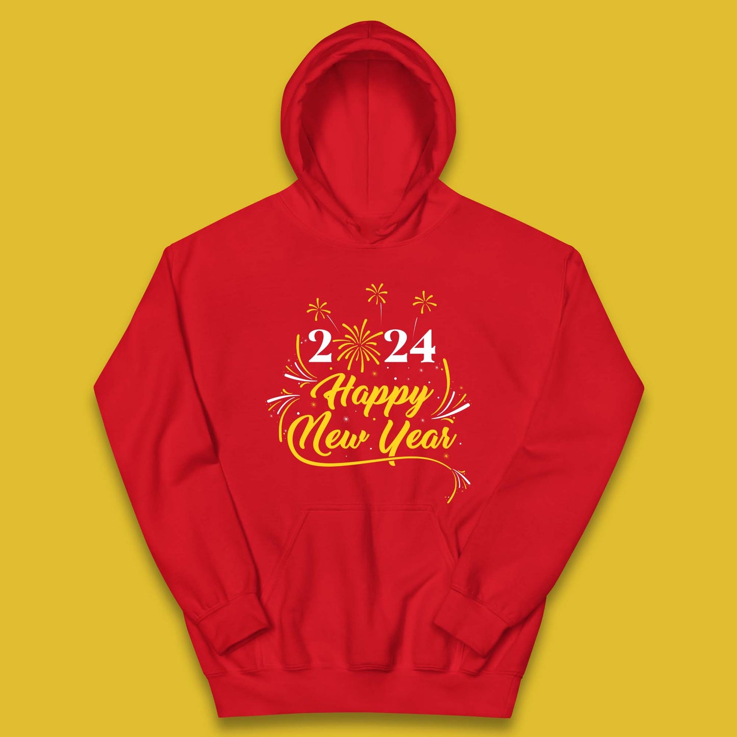2024 Happy New Year Fireworks Kids Hoodie