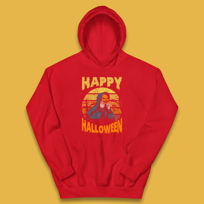 Happy Halloween Jack O Lantern Pumpkin Head Horror Scary Vintage Retro Halloween Kids Hoodie