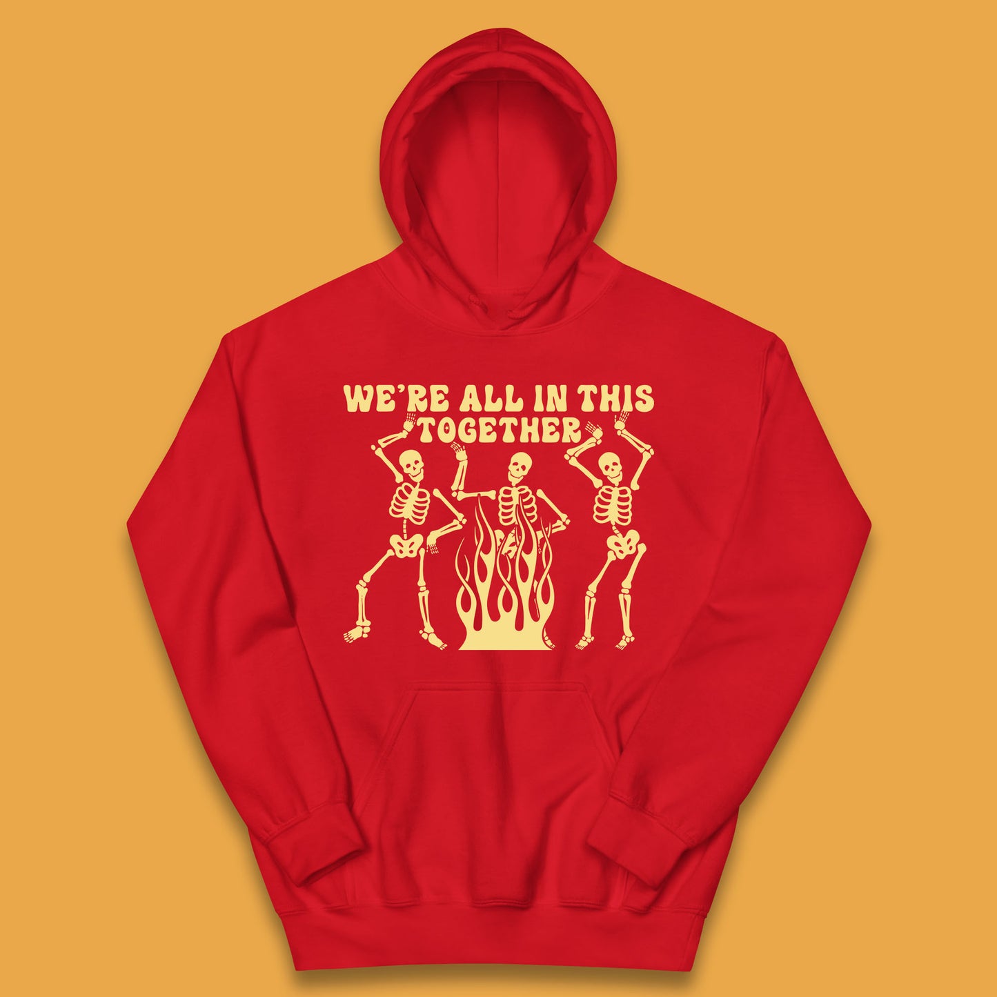 We're All In This Together Dancing Skeletons Halloween Day Spooky Season Kids Hoodie
