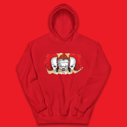 IT Pennywise Clown Halloween Horror Movie Character Evil Clown Costume Serial Killer Kids Hoodie