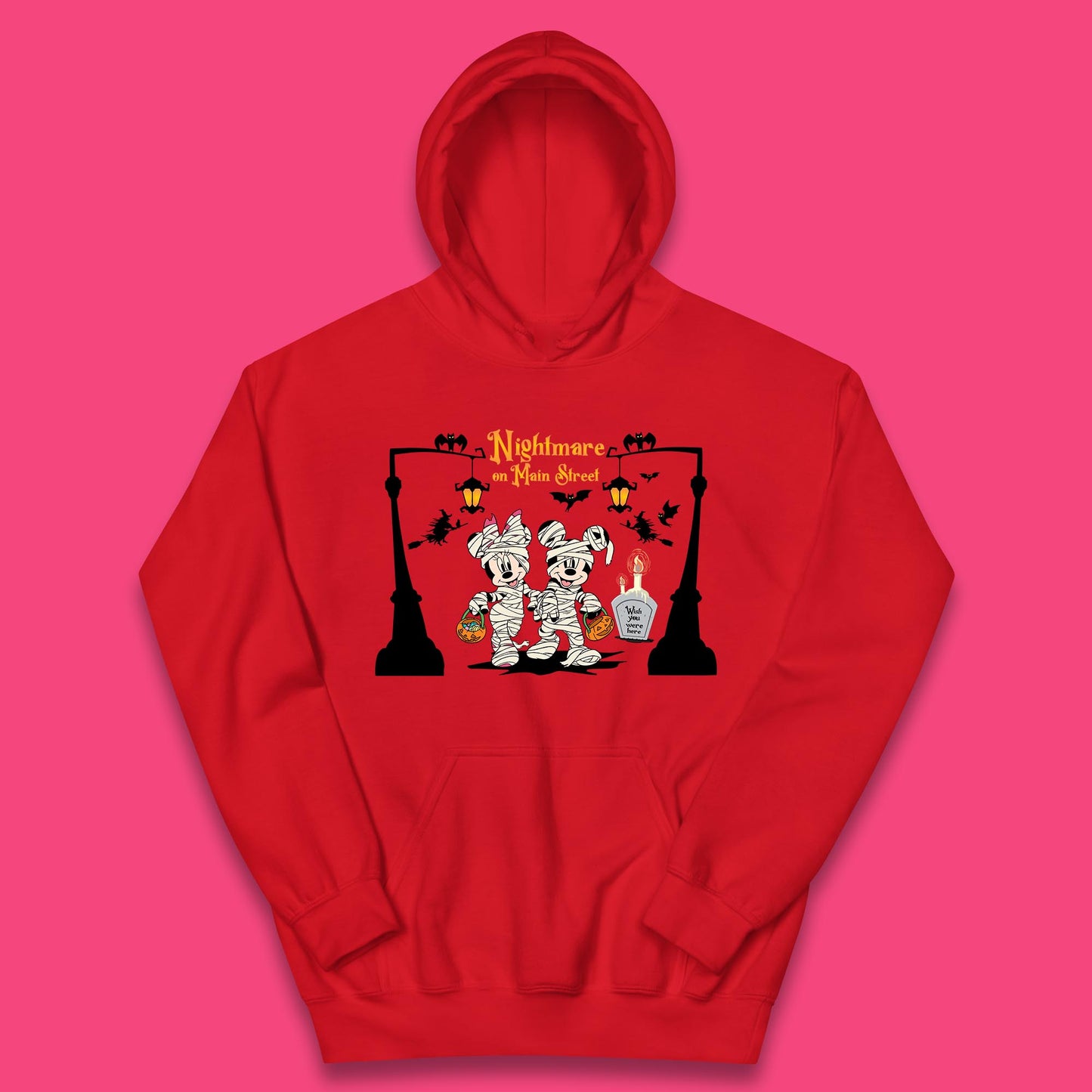 Nightmare On Main Street Disney Halloween Mickey Minnie Mouse Mummy Disneyland Trip Kids Hoodie