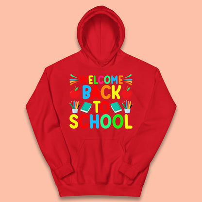 Welcome Back To School Happy First Day Of School Western School Kids Hoodie
