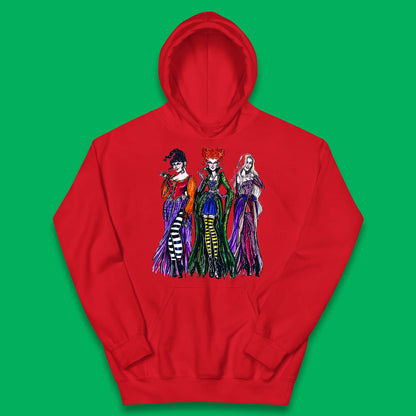 Halloween The Sanderson Sisters From Hocus Pocus Vintage Halloween Witches Kids Hoodie