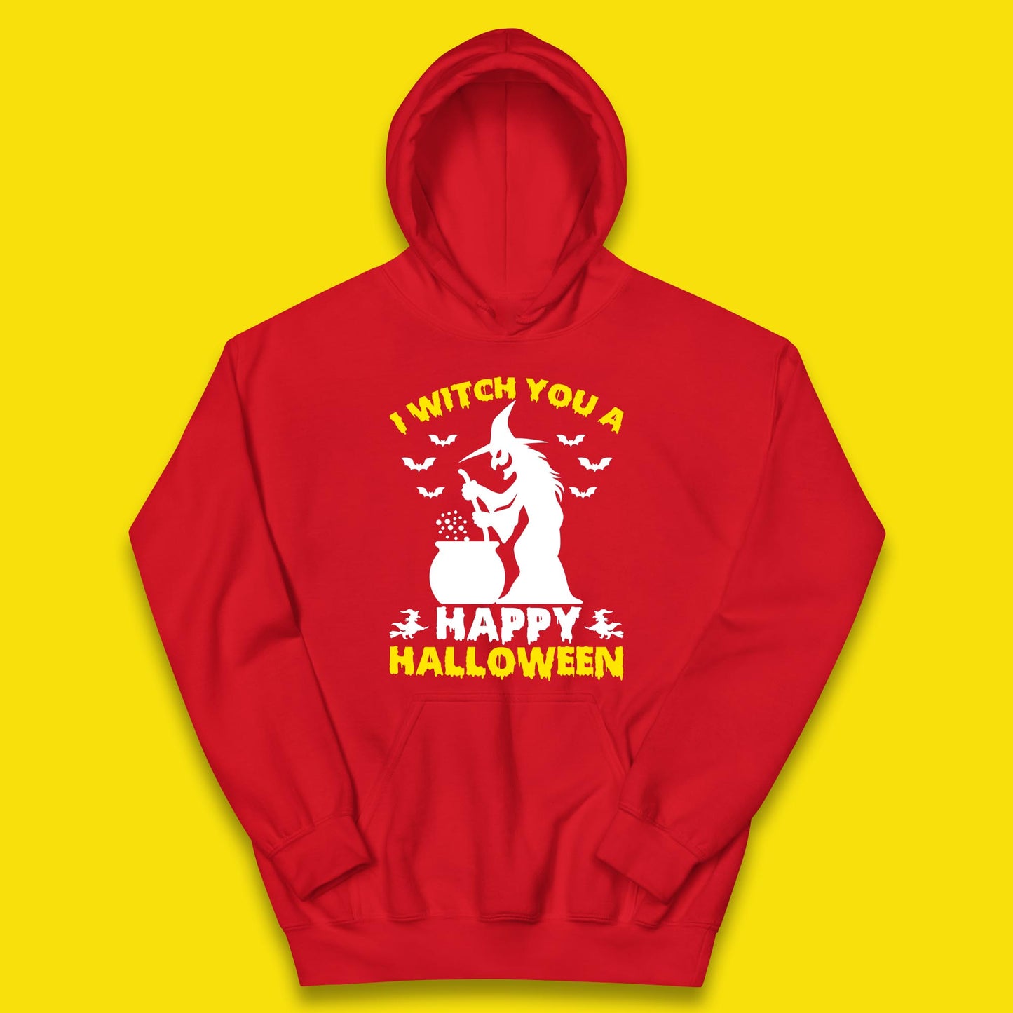 I Witch You A Happy Halloween Cauldron Potion Witch Horror Scary Spooky Season Kids Hoodie
