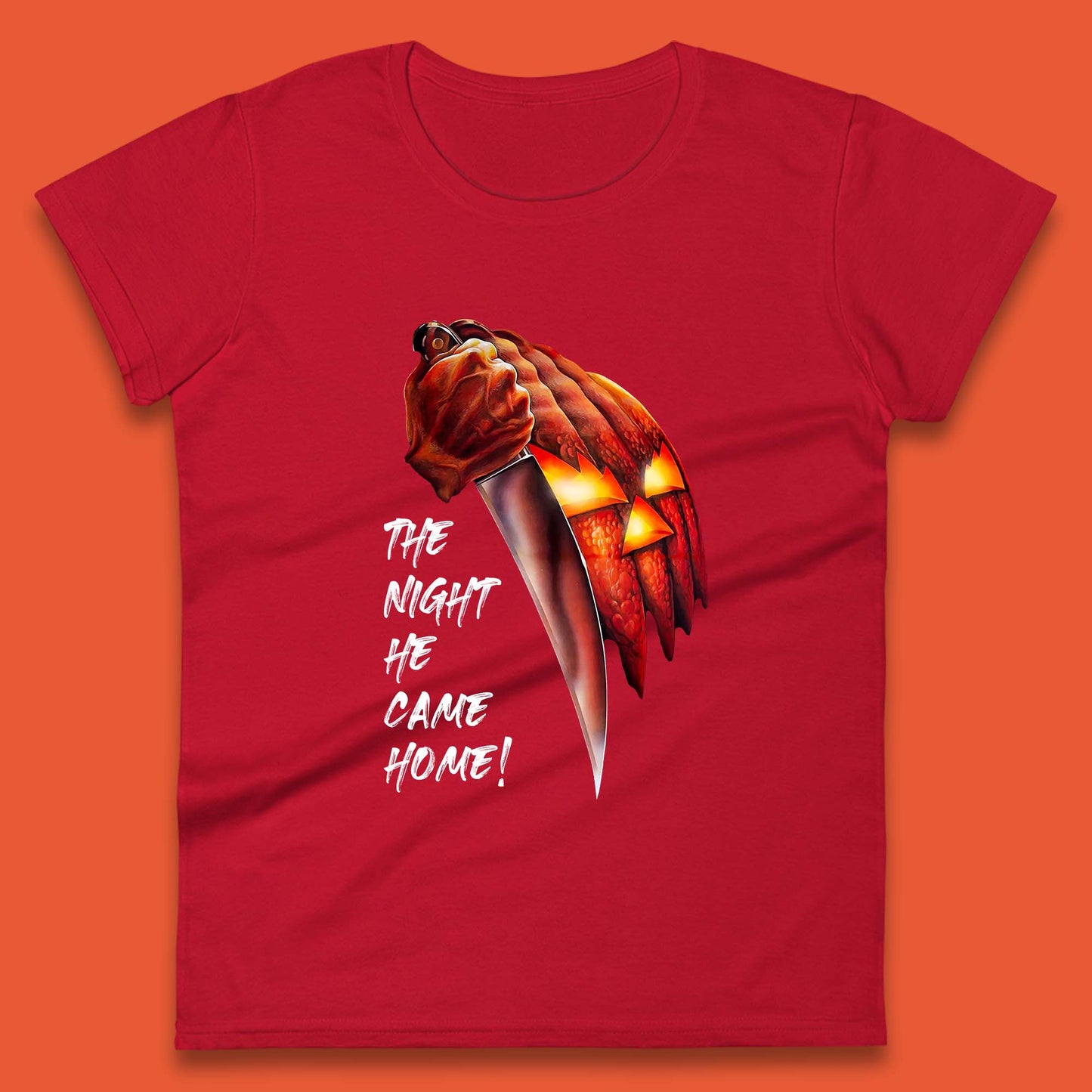 The Night He Came Home Michael Myers Happy Halloween Pumpkin Jack-o'-lantern Womens Tee Top