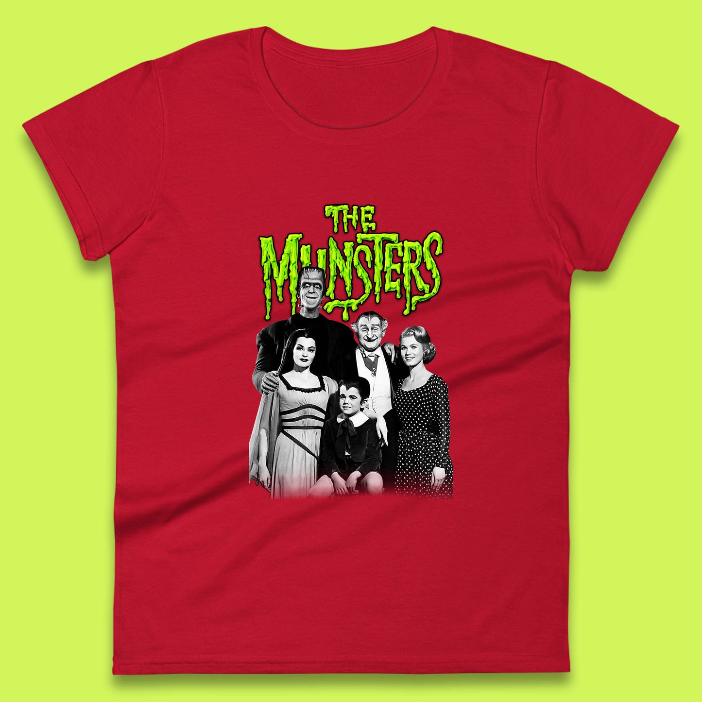 Vintage The Munsters Family TV Series Halloween Frankenstein Horror Scary Womens Tee Top