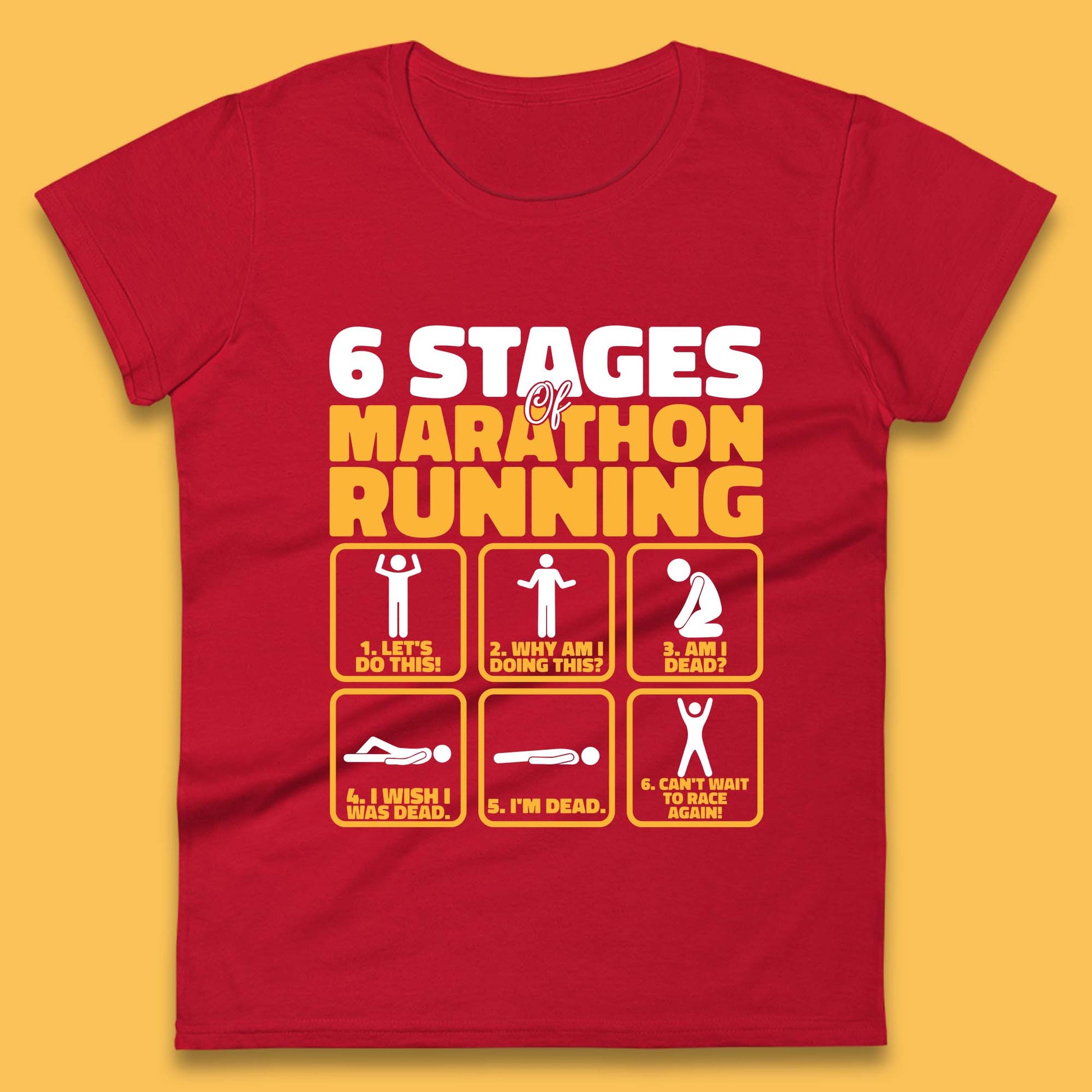 6 Stages Of Marathon Running Womens Tee Top