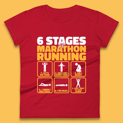 6 Stages Of Marathon Running Womens Tee Top