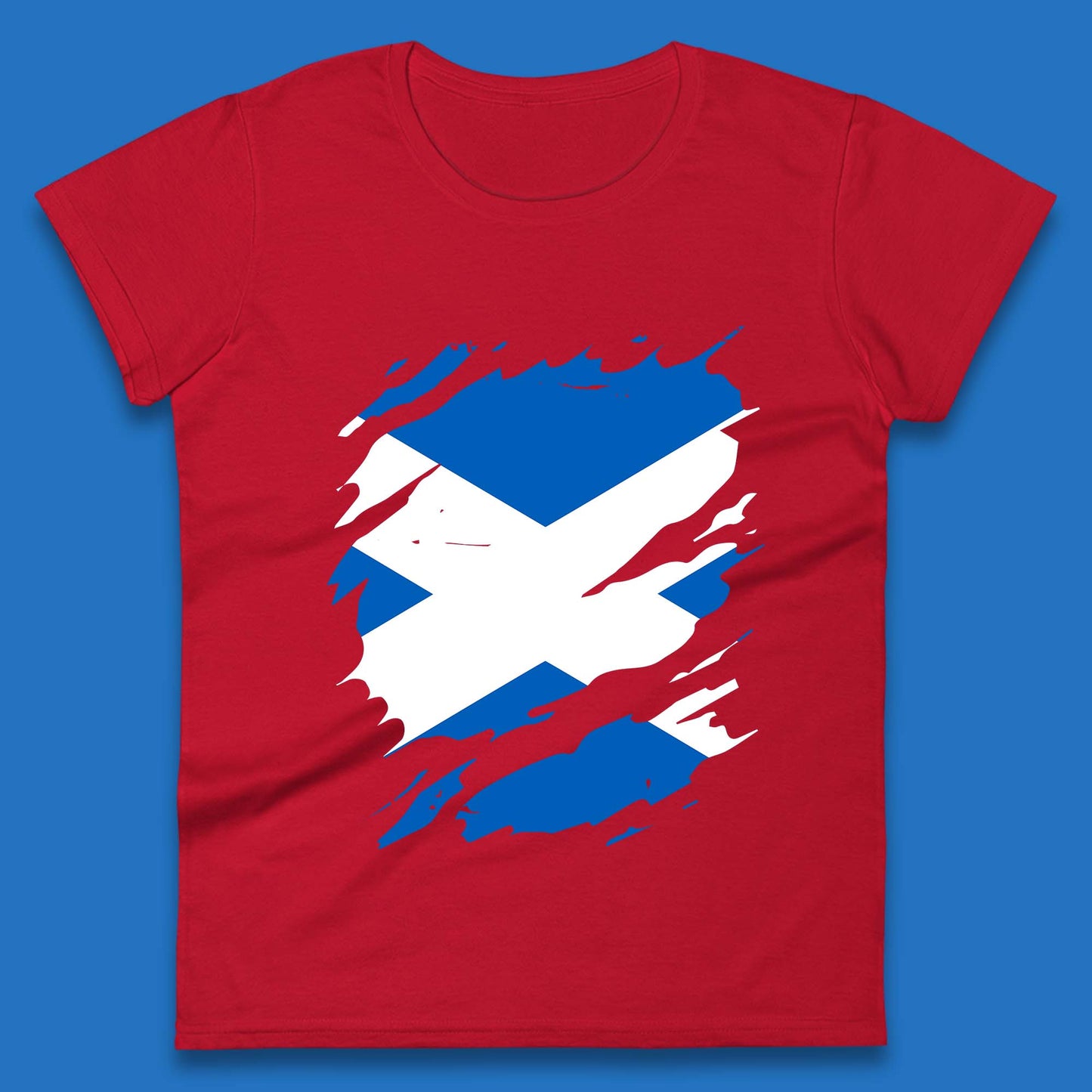 Distressed Scotland Flag Scottish Heritage Ancestry Scot Pride Scottish Flag Womens Tee Top