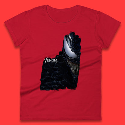 Angry Venom Amoled Half Face And Body Logo Marvel Avengers Superheros Movie Character Womens Tee Top