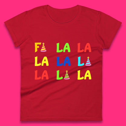 fa la la la christmas song womens t-shirt