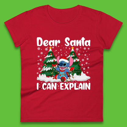 Santa Stitch Christmas Womens T-Shirt