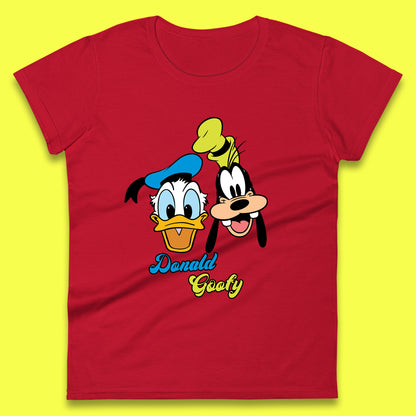 Disney Cartoon Characters Donald Duck And Pluto Goofy Face Disney World Trip Disney Vacation Womens Tee Top