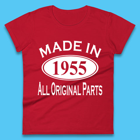 Made In 1955 All Original Parts Vintage Retro 68th Birthday Funny 68 Years Old Birthday Gift Womens Tee Top