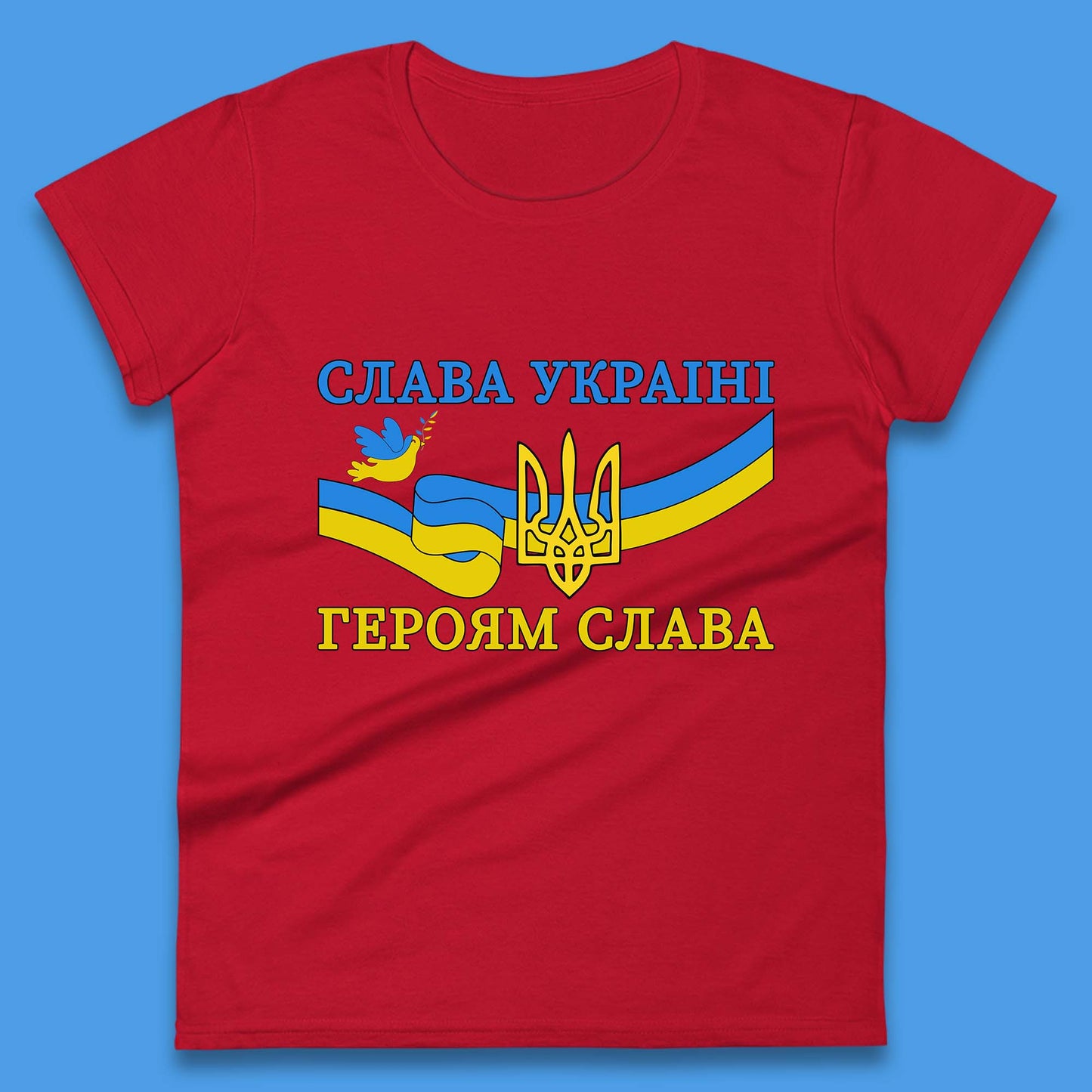 Glory To The Heroes Of Ukraine Slava Ukraini Hierojam Slava Ukrainian National Salute Womens Tee Top