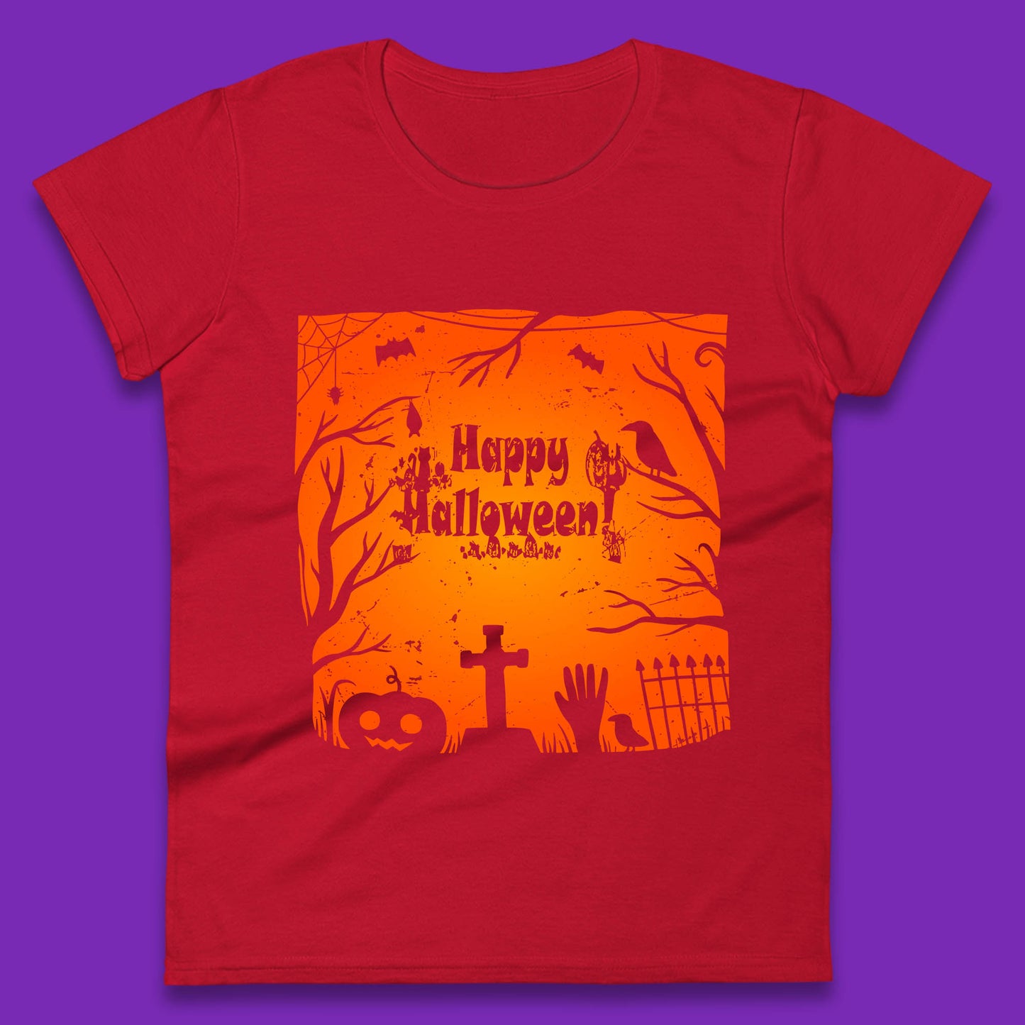 Happy Halloween Witch Hand Cross Sign Scary Pumpin Spooky Terrific Halloween Night Womens Tee Top