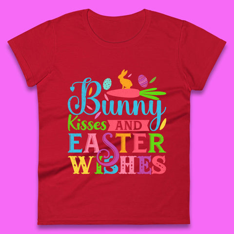 Bunny Kisses And Easter Wishes Womens T-Shirt