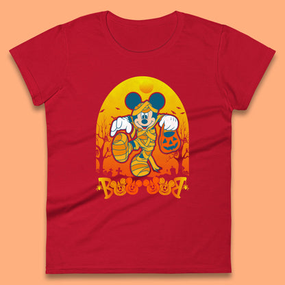 Disney Halloween Boo Mummy Mickey Mouse Horror Scary Disneyland Trip Womens Tee Top