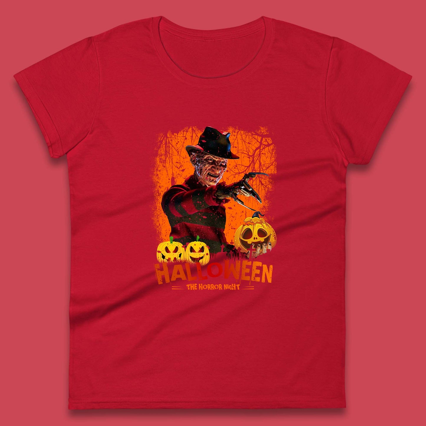 Halloween The Horror Night Freddy Krueger Horror Movie Character Serial Killer Womens Tee Top
