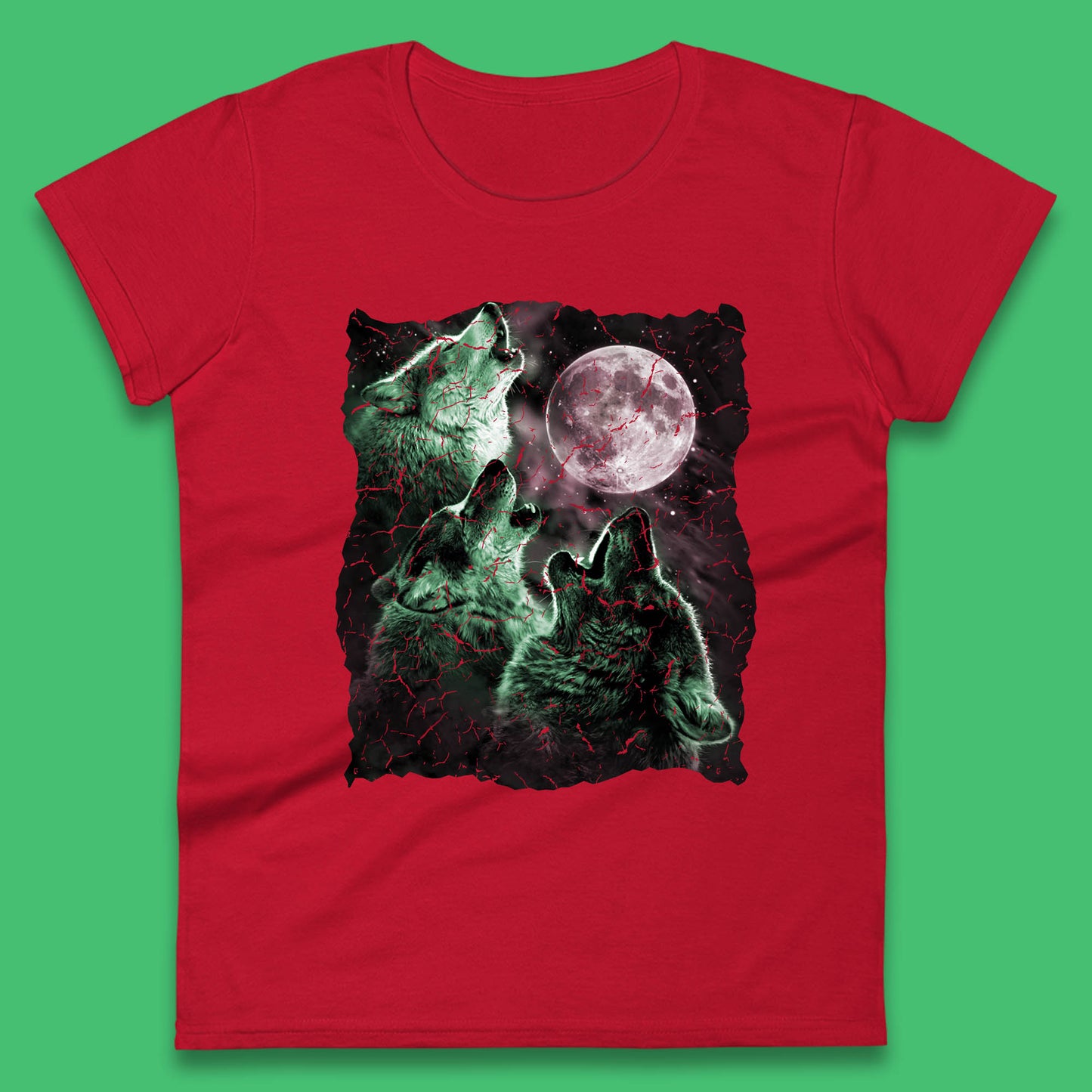 Three Wolf Howling At Moon Wild Free Wolves Three Wolf Dog Animal The Mountain Womens Tee Top
