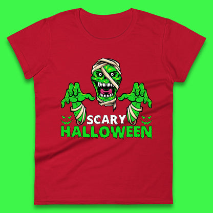 Scary Halloween Skull Zombie Mummy Horror Monster Zombie Hands Scary Vibes Womens Tee Top