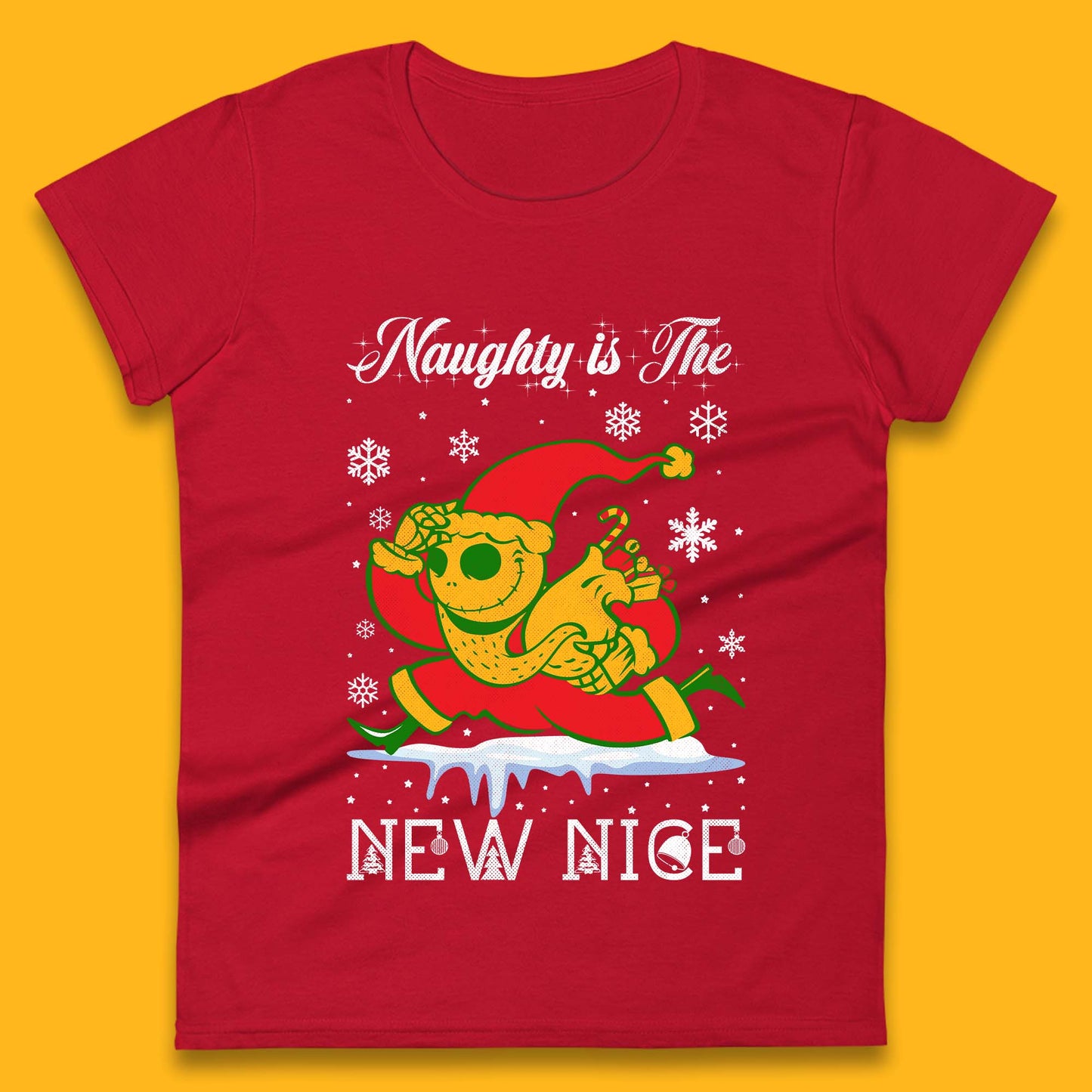 Santa Jack Skellington Christmas Womens T-Shirt