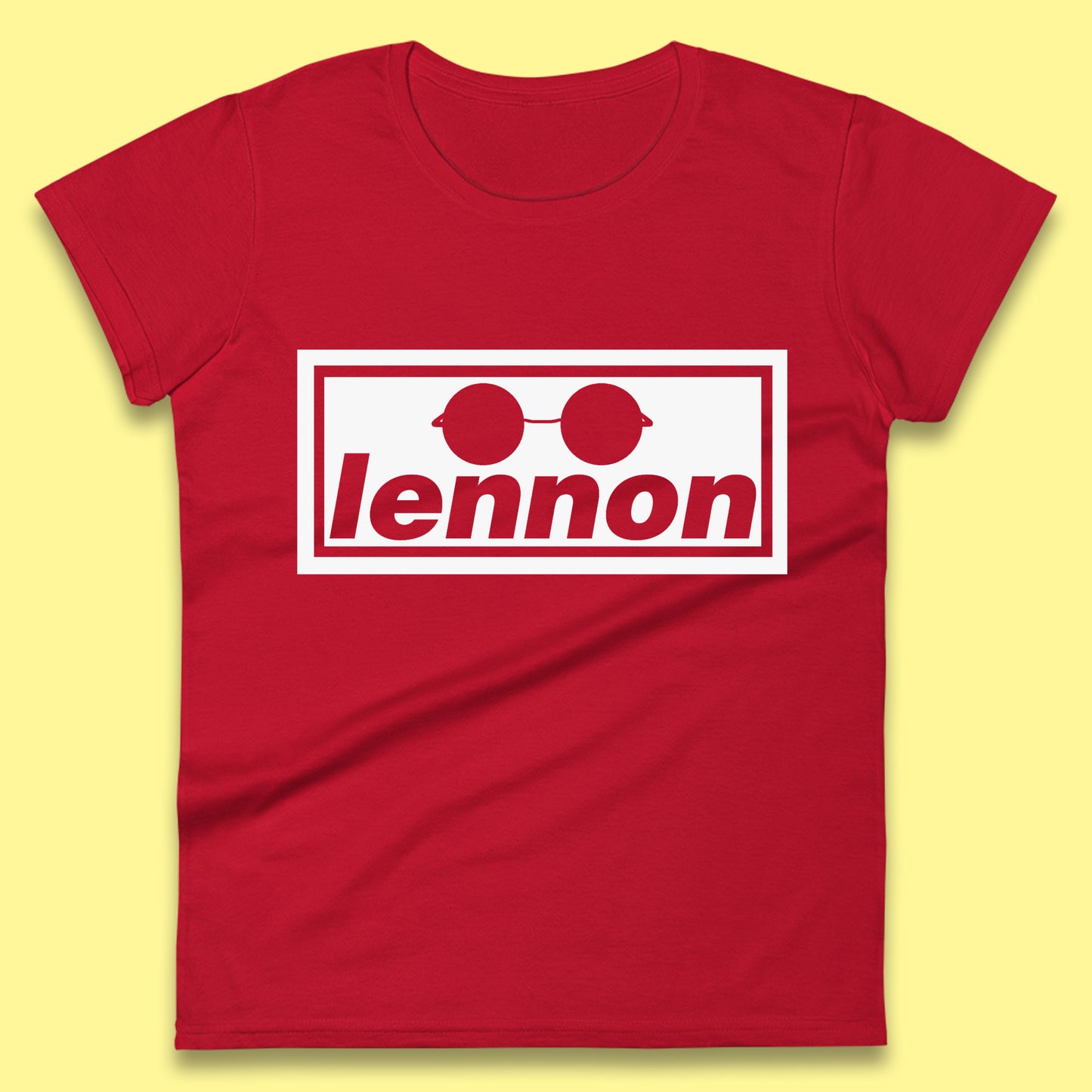 Lennon British Beatles Band John Lennon Singer Songwriter Musician Lennon Glasses Womens Tee Top
