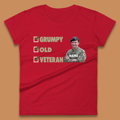 Personalised Grumpy Old Veteran Womens T-Shirt