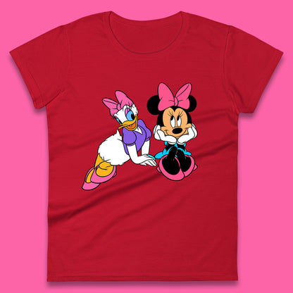 Cute Disney Minnie Mouse and Daffy Duck Best Friends Magic Kingdom Holiday Disney Best Friends Cartoon Character Disneyland Vacation Trip Womens Tee Top