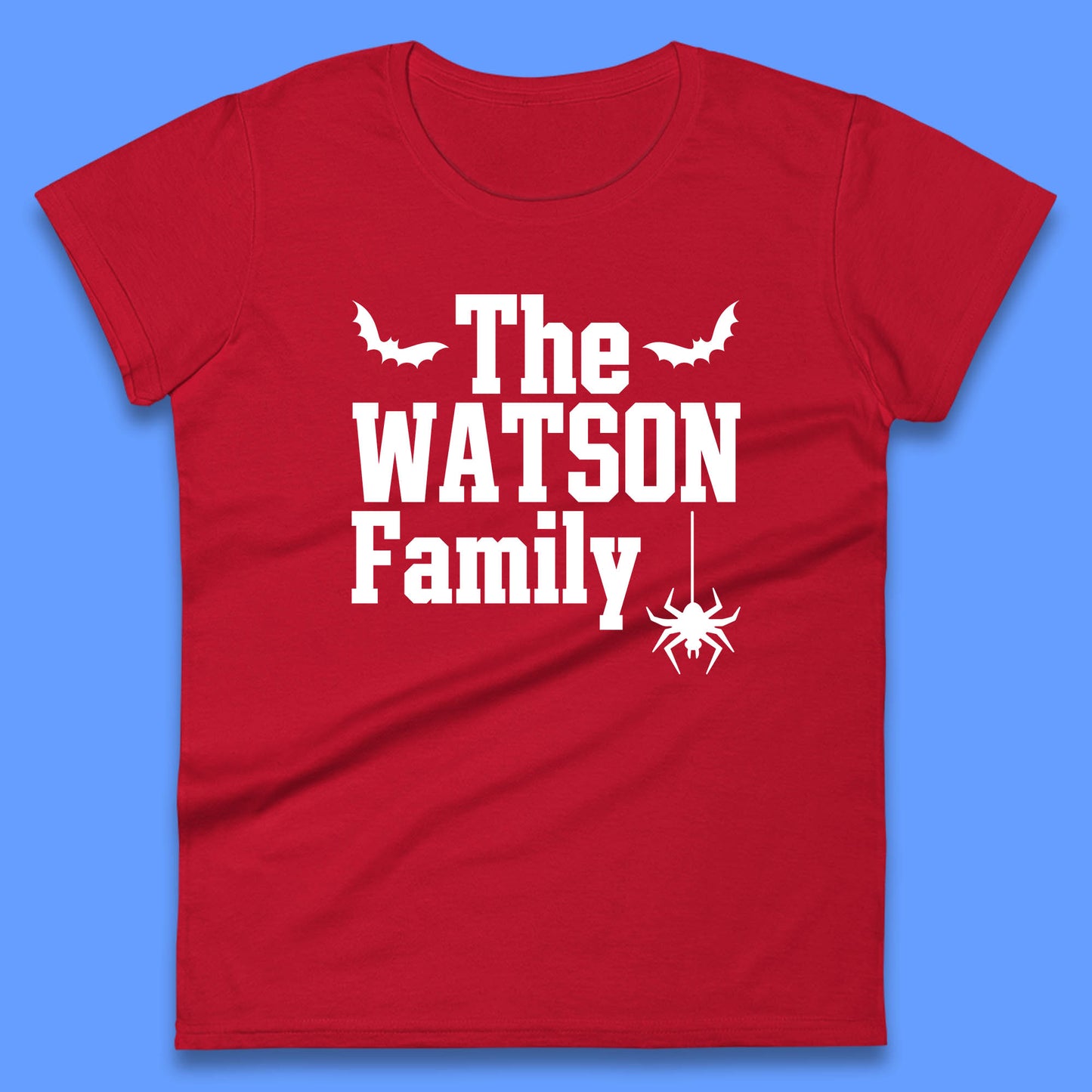 Personalised Halloween Family Your Name Horror Scary Spooky Matching Costume Womens Tee Top
